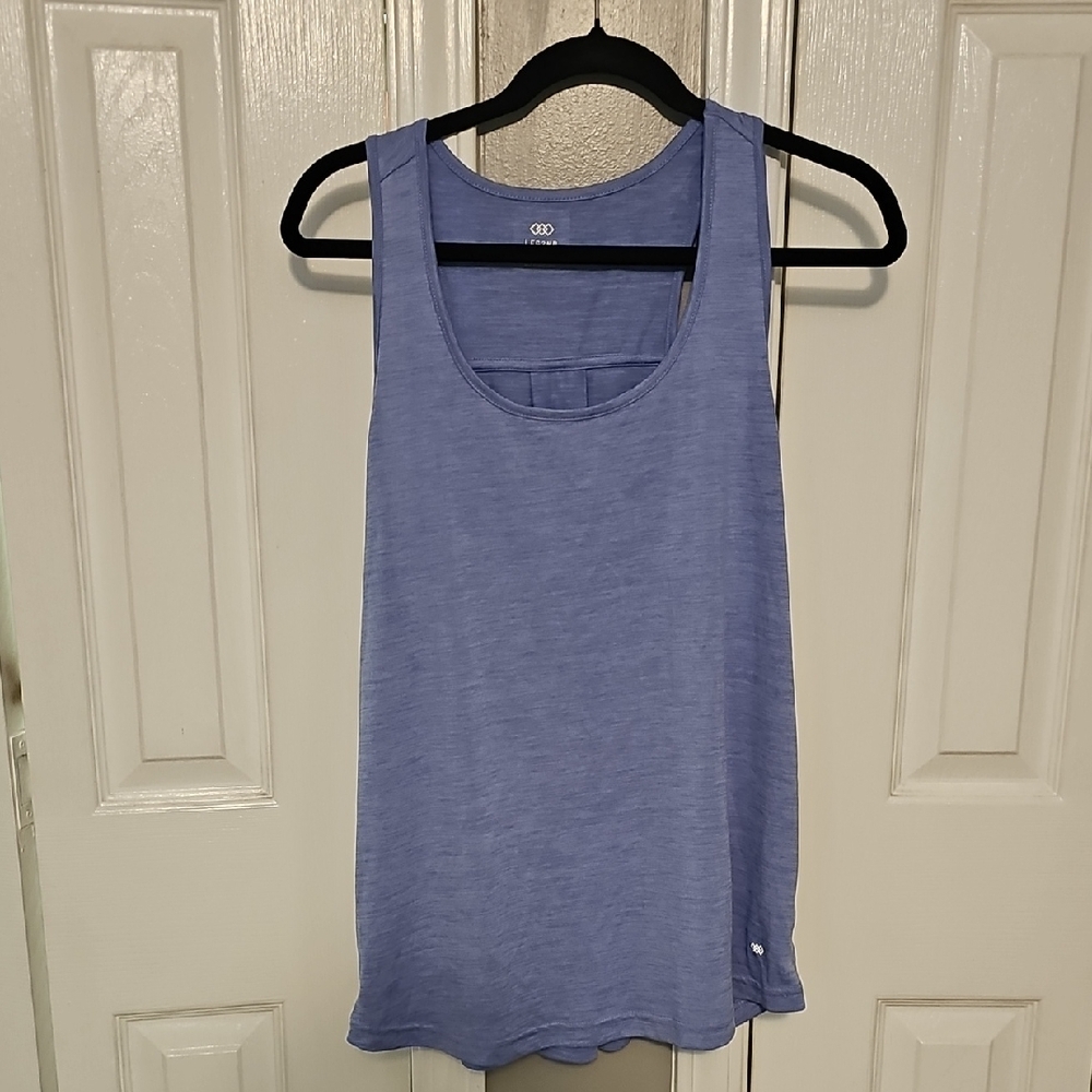 Blue Sleeveless Tank Top with Scoop Neckline